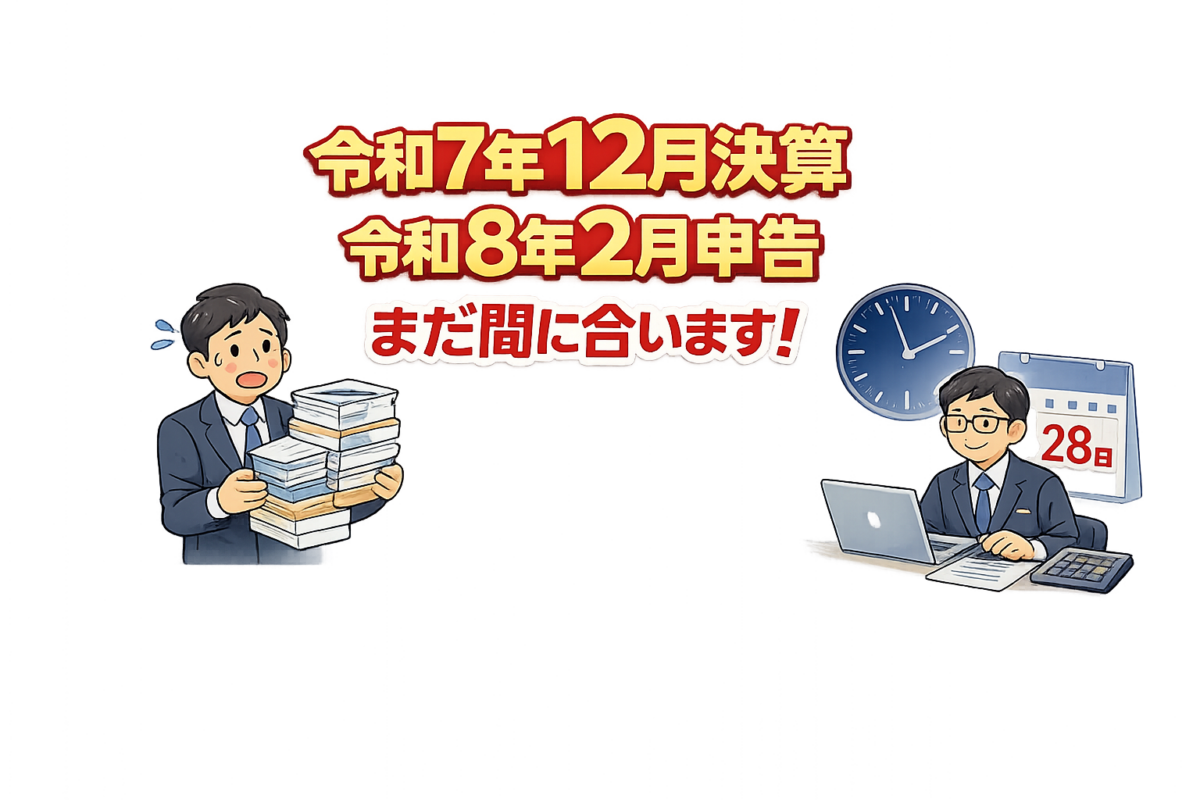 令和7年12月決算・令和8年2月申告 まだ間に合います